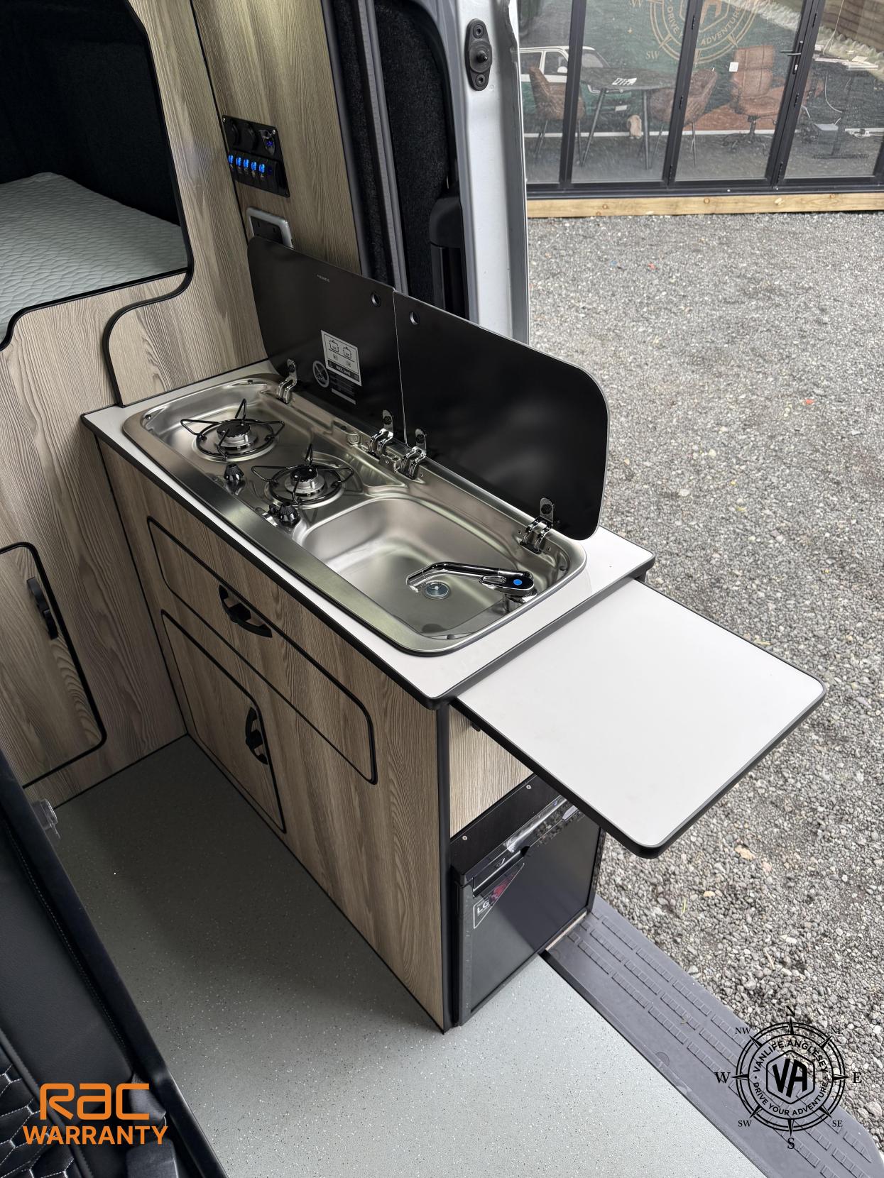Volkswagen Crafter Diesel heater-Toilet-Sink-Hob-Fix bed-Wardrobe-Overhead lockers-Aircon-Satnav
