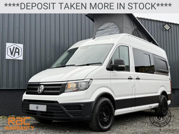 Volkswagen Crafter camper van DSG automatic Brand-new conversion Automatic DSG brand-new conversion, Diesel heater, Toilet, Fix bed, Poptop, Swivel seats, sink and hob, 4 berth Travels 5