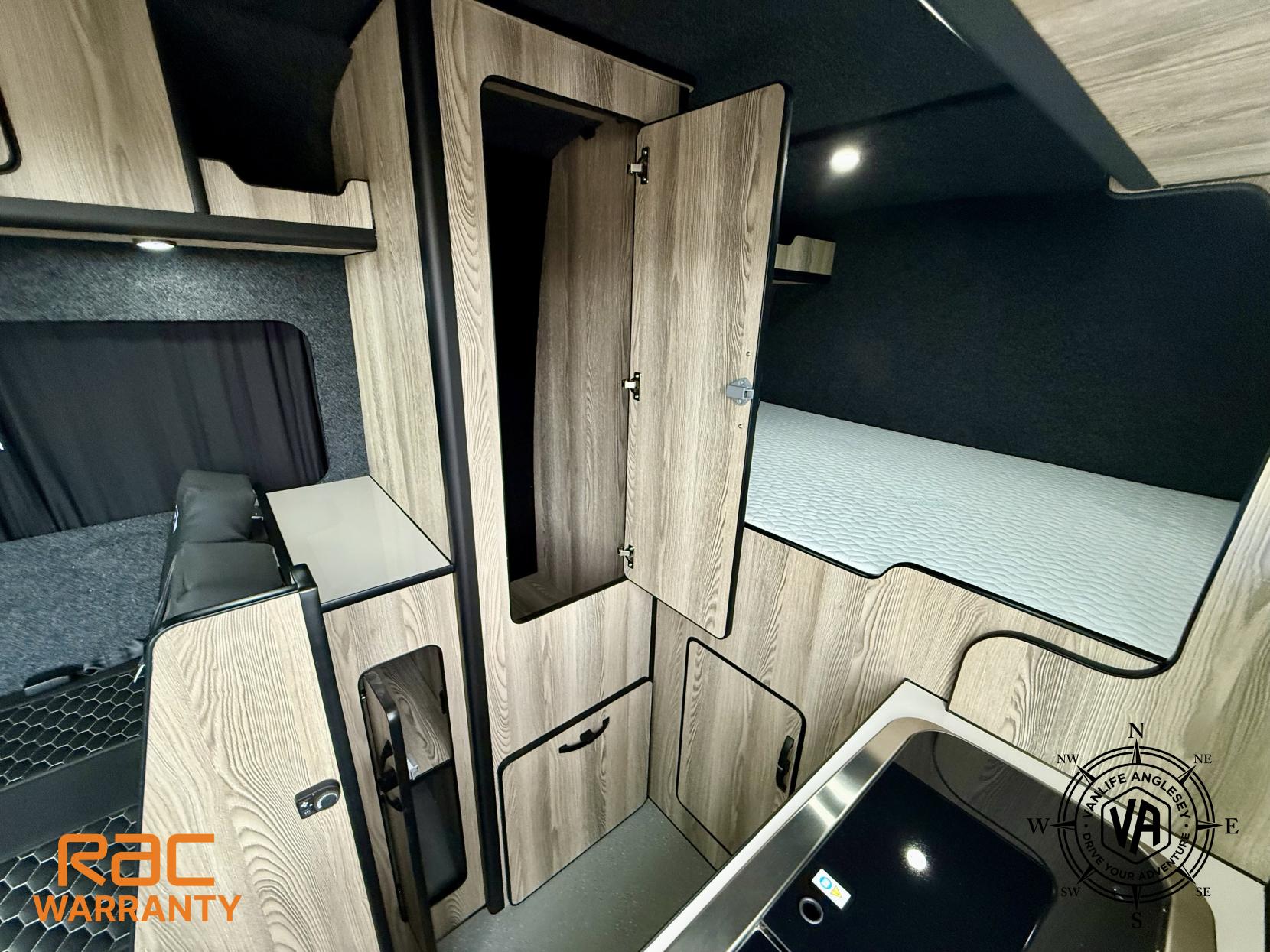 Volkswagen Campervan Diesel heater-toilet-sink hob-fix bed-wardrobe-overhead lockers 